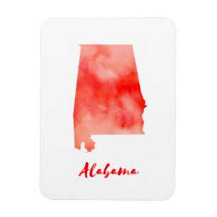 Watercolor Alabama United States Magnet
