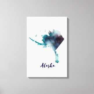 Watercolor Alaska United States Canvas Print