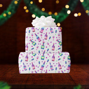 Watercolor Alcohol Pattern White Wrapping Paper