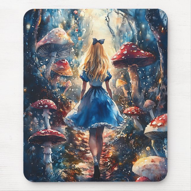 Watercolor Alice in Wonderland Mouse Mat (Front)