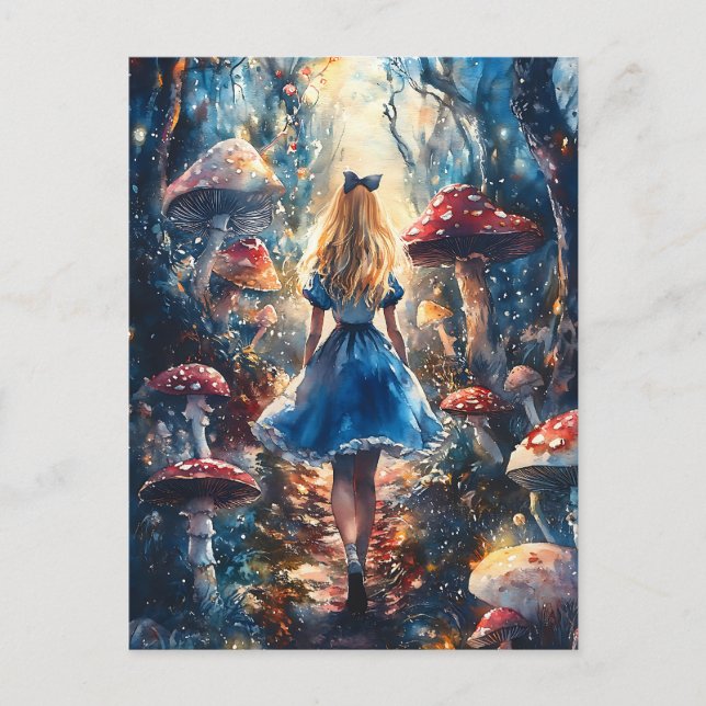 Watercolor Alice in Wonderland Postcard (Front)