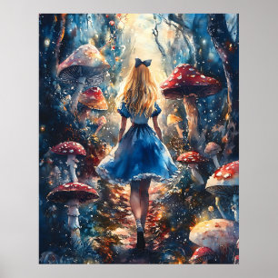 Watercolor Alice in Wonderland Poster
