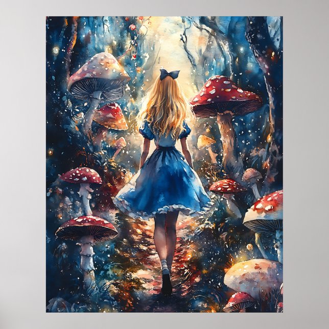 Watercolor Alice in Wonderland Poster (Front)