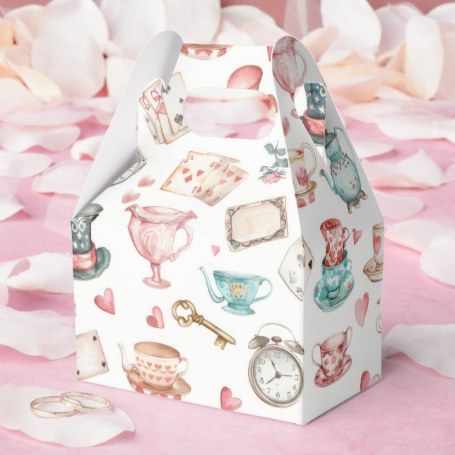 Watercolor Alice Pattern  Favour Box (Wedding)