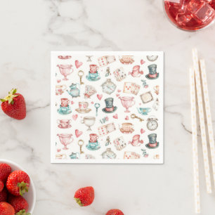 Watercolor Alice Pattern Napkin