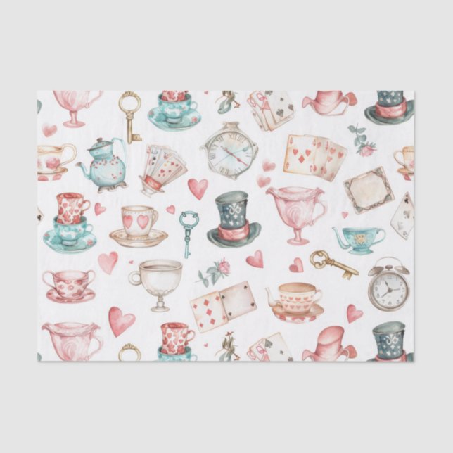 Watercolor Alice Pattern  Tissue Paper (Front)