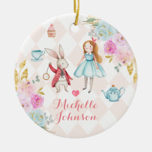 Watercolor Alice We're Expecting Parents  Ceramic Tree Decoration