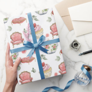 Watercolor Alisa in Wonderland Pattern  Wrapping Paper