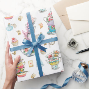 Watercolor Alisa in Wonderland Pattern Wrapping Paper