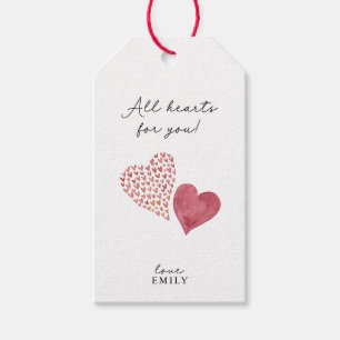 Watercolor all hearts Valentine’s Day  Gift Tags