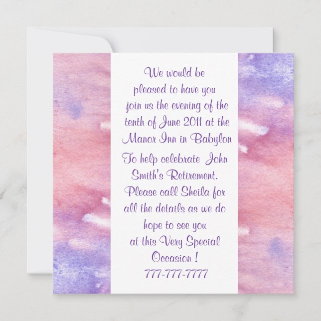 Watercolor All Occasion Invitation (Front)