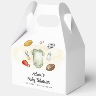 Watercolor All Star Sports bodysuit Baby Shower  Favour Box