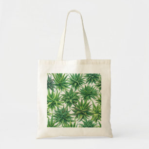 Watercolor Aloe Vera Succulent Botanical Pattern Tote Bag