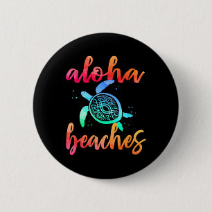 Watercolor Aloha Beaches Turtle Shirt Hawaiin Sea 6 Cm Round Badge