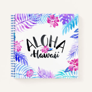 Watercolor Aloha Hawaii Tropical   Notebook
