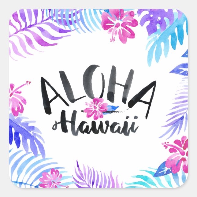 Watercolor Aloha Hawaii Tropical | Sticker (Front)
