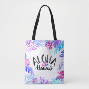 Watercolor Aloha Hawaii Tropical   Tote Bag