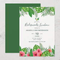 Watercolor Aloha Luau Wedding Bridemaids Luncheon