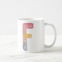 WATERCOLOR ALPHABET MONOGRAM LETTER 'F' | MUG