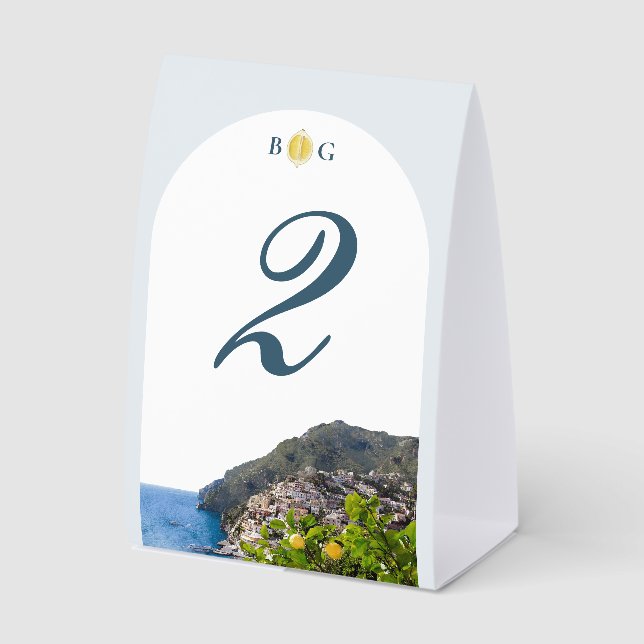 Watercolor Amalfi Coast Arch Italy Lemons Wedding (Front)