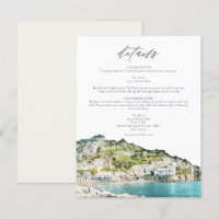 Watercolor Amalfi Coast Skyline Event Details Card