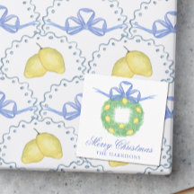 Watercolor Amalfi Lemons Wreath Gift Enclosure