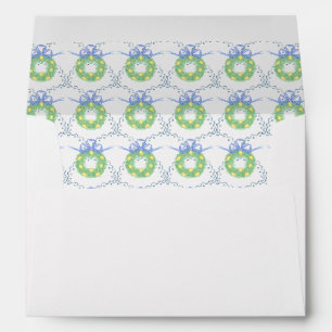 Watercolor Amalfi Lemons Wreaths Personalised Envelope