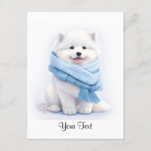 Watercolor American Eskimo Puppy Dog Personised Postcard