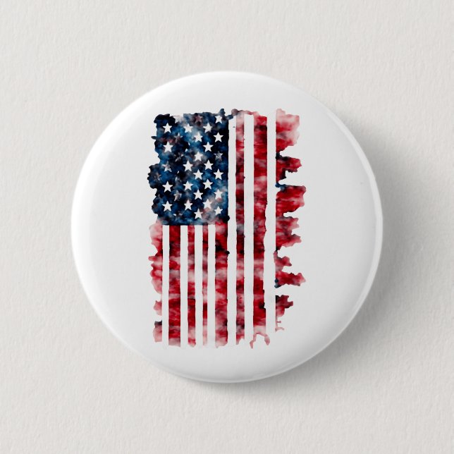 Watercolor American Flag Pin (Front)