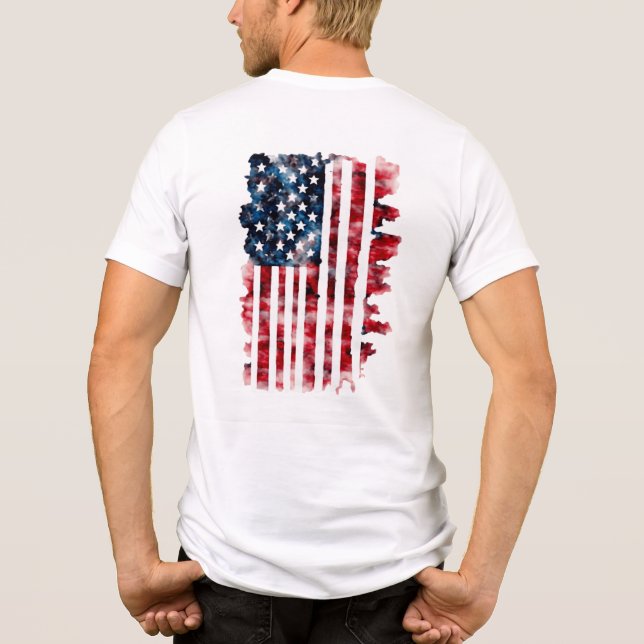 Watercolor American Flag Shirt (Back)