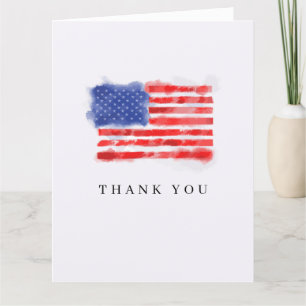 Watercolor American Flag Thank You Cards