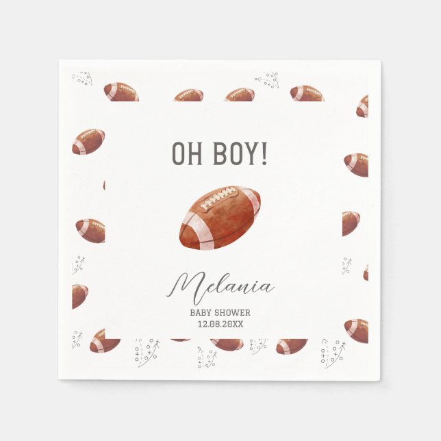    Watercolor american Football touchdowns  baby s Napkin (Front)
