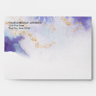 Watercolor Amethyst  Gold Geode JustCards™ Envelope