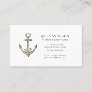 Watercolor Anchor nautical business card
