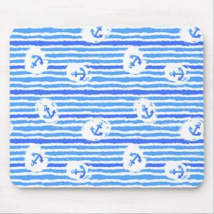 Watercolor Anchor Pattern 1 Mouse Mat