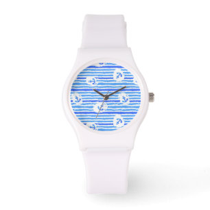 Watercolor Anchor Pattern 1 Watch