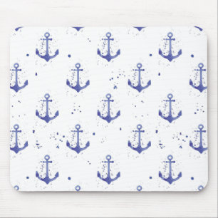 Watercolor Anchor Pattern 2 Mouse Mat