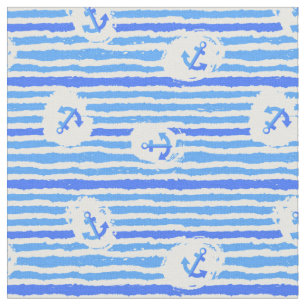 Watercolor Anchor Pattern   Add Your Initial Fabric