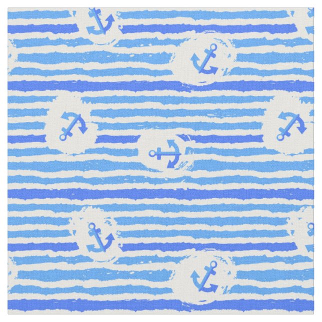 Watercolor Anchor Pattern | Add Your Initial Fabric (Close Up)
