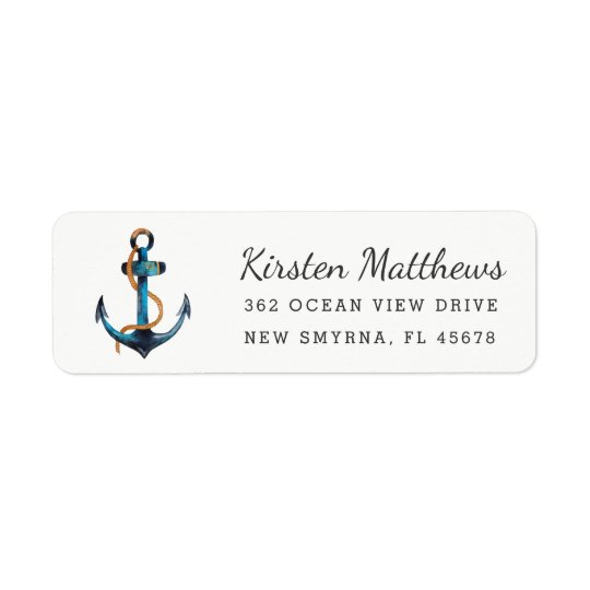 Watercolor Anchor Return Address Labels