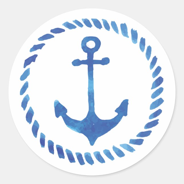 Watercolor Anchor Sticker (Front)
