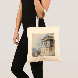Watercolor Ancient Sites ruins in Athens, Greece Tote Bag