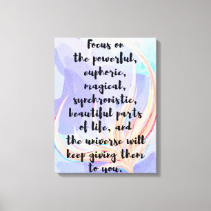 Watercolor and calligraphy law of attraction quote canvas print