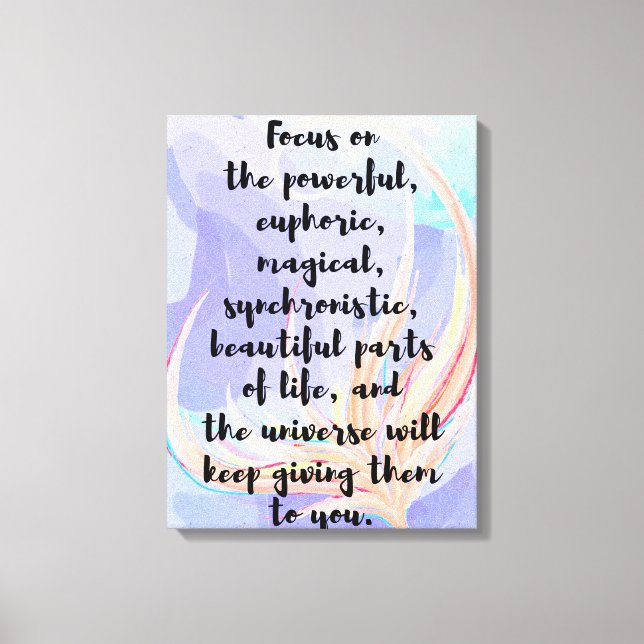 Watercolor and calligraphy law of attraction quote canvas print (Front)