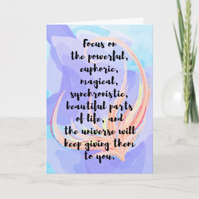 Watercolor and calligraphy law of attraction quote card (Front)