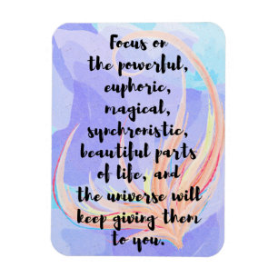 Watercolor and calligraphy law of attraction quote magnet