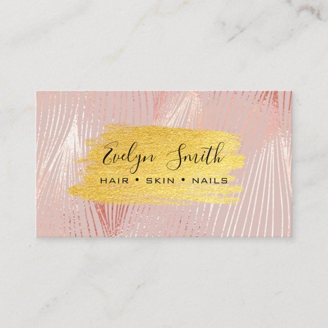 watercolor and faux gold foil business card (Front)