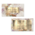 watercolor and faux gold foil business card