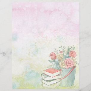Watercolor and Flowers Custom Letterhead