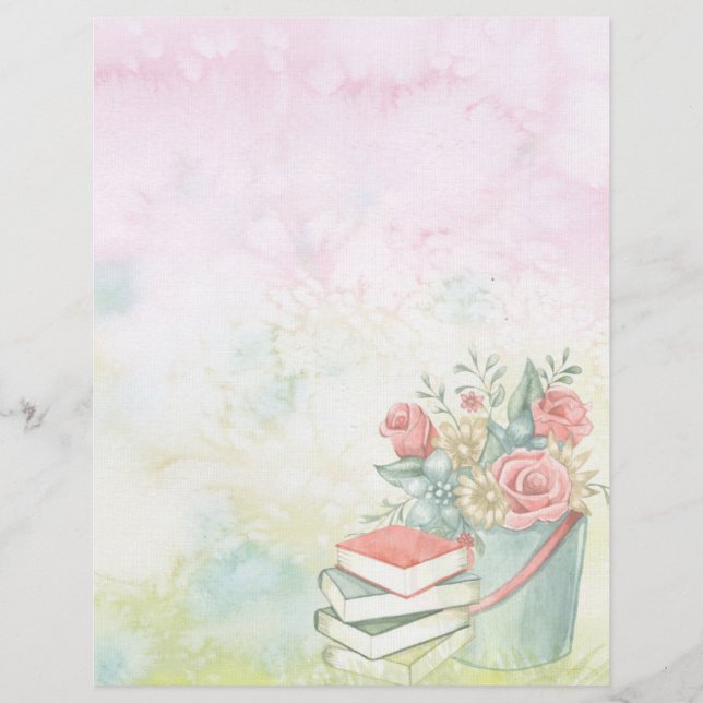 Watercolor and Flowers Custom Letterhead (Front)